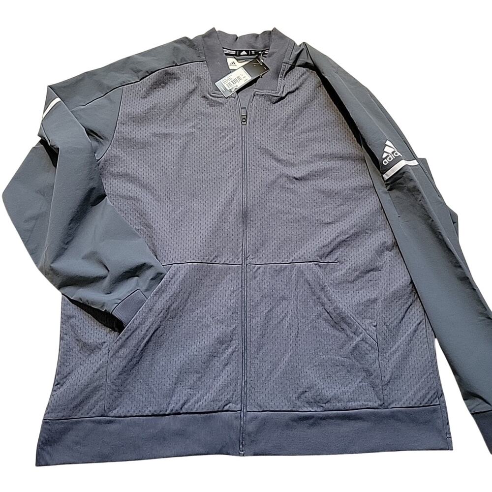 ADIDAS MEN'S TEAM SQUAD BOMBER JACKET CLIMALITE SPORT LIMITED 2XL XXL Grey NEW